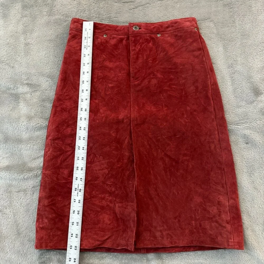 *as is* Vintage Y2K Gap Suede Leather Slit Front Skirt Women's 4 Maroon